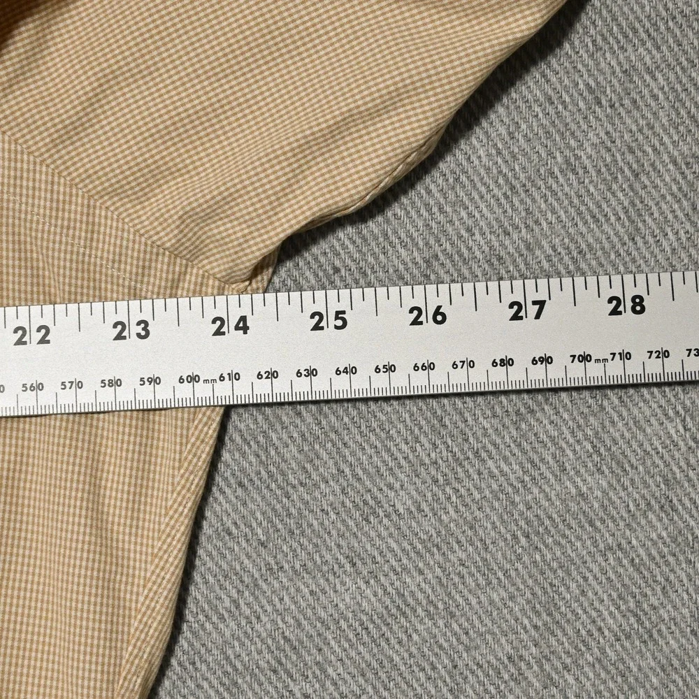 Polo Ralph Lauren Button Down Mens Andrew Gingham Hong Kong 16-34 Tan White